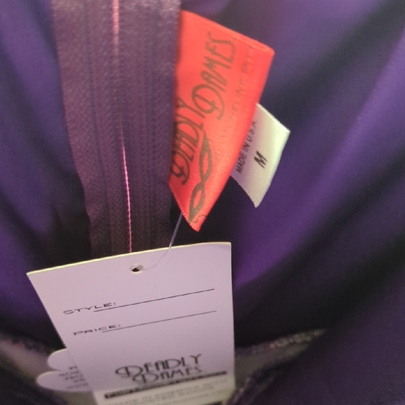 Strapless Purple Floral Peplum Midi Dress - Picture 4 of 6